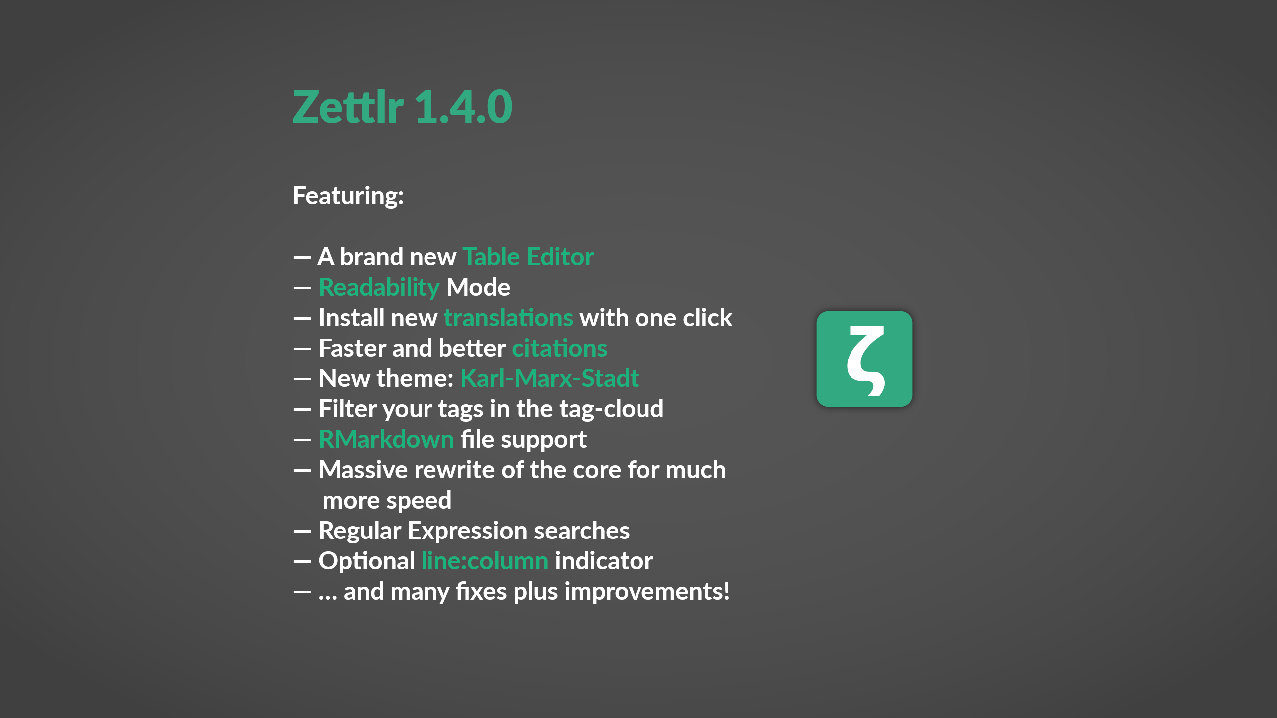 Zettlr 1.4.0 released
