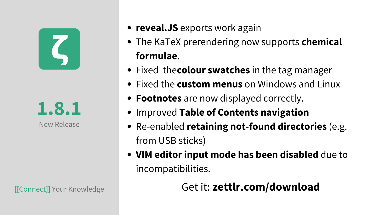 Zettlr 1.8.1 released