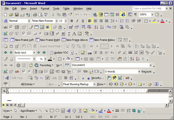 Welcome to the Word toolbar horror